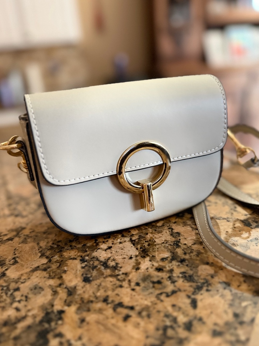 Borse in Pelle Crossbody Tess Genuine leather Motty Grey Taupe Made in Italy